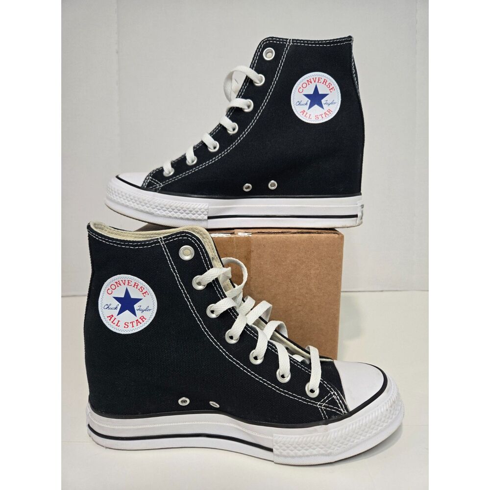 Converse Chuck Taylor All Star Wedge Platform Sneakers | Womens 9 | Black Hi Top